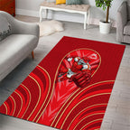 Dolphins Rugby Mascot Area Rug Australian Rugby Culture - Tribal Inspired Dolphin
