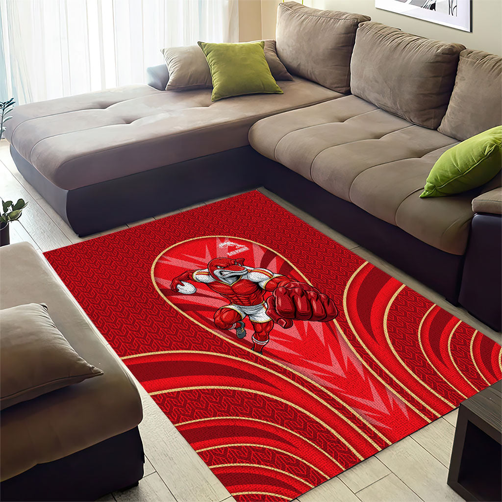 Dolphins Rugby Mascot Area Rug Australian Rugby Culture - Tribal Inspired Dolphin