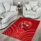 Dolphins Rugby Mascot Area Rug Australian Rugby Culture - Tribal Inspired Dolphin