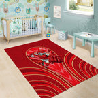 Dolphins Rugby Mascot Area Rug Australian Rugby Culture - Tribal Inspired Dolphin