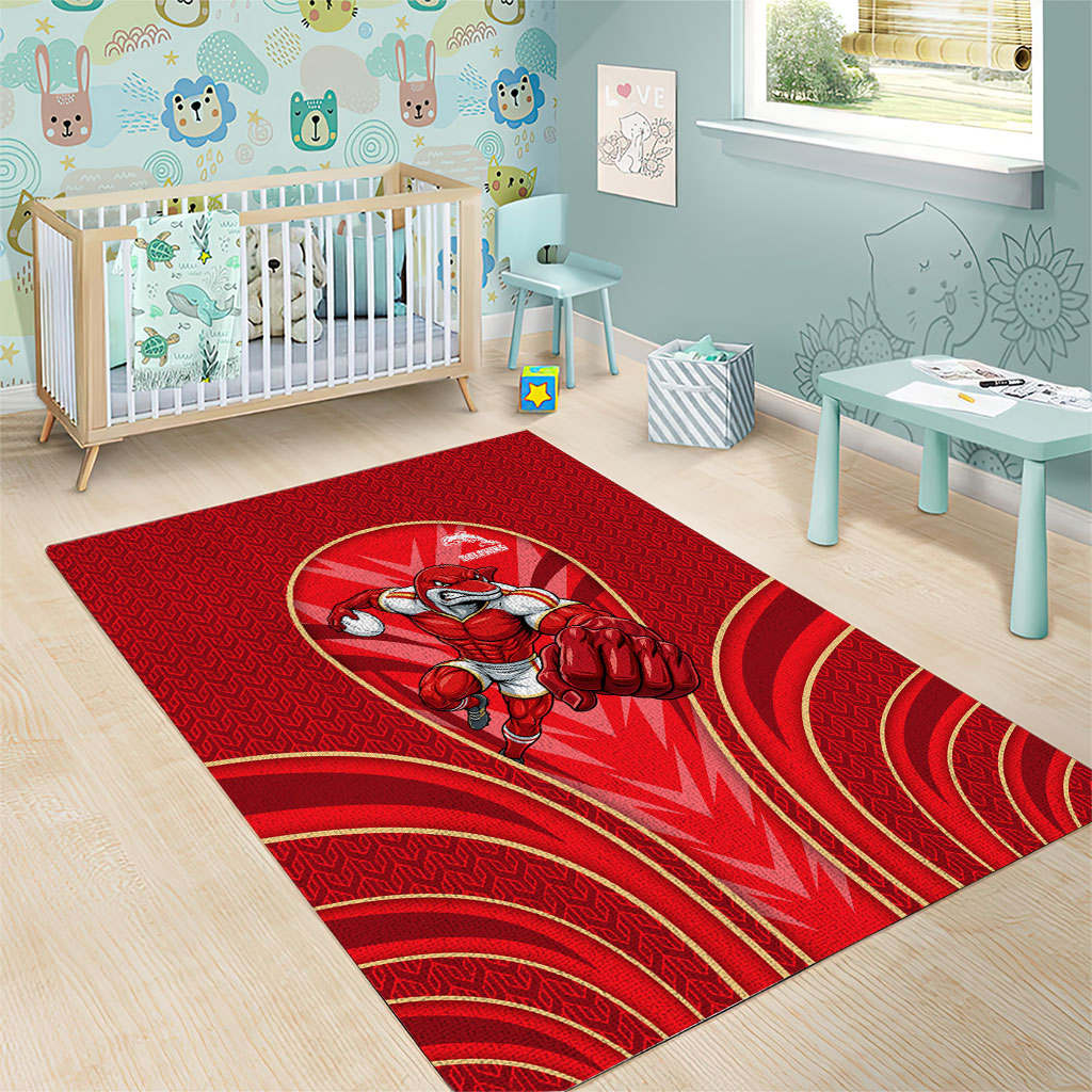 Dolphins Rugby Mascot Area Rug Australian Rugby Culture - Tribal Inspired Dolphin