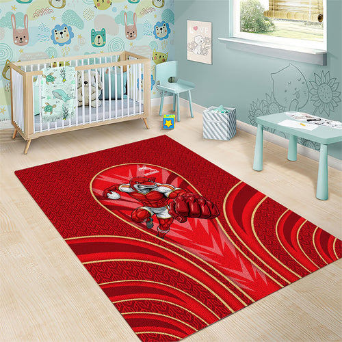 Dolphins Rugby Mascot Area Rug Australian Rugby Culture - Tribal Inspired Dolphin