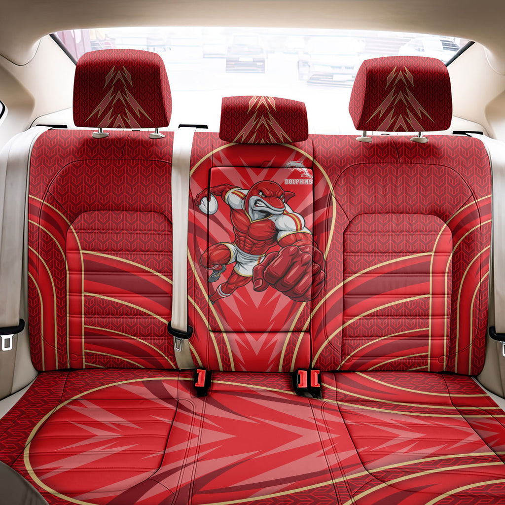 Dolphins Rugby Mascot Back Car Seat Cover Australian Rugby Culture - Tribal Inspired Dolphin