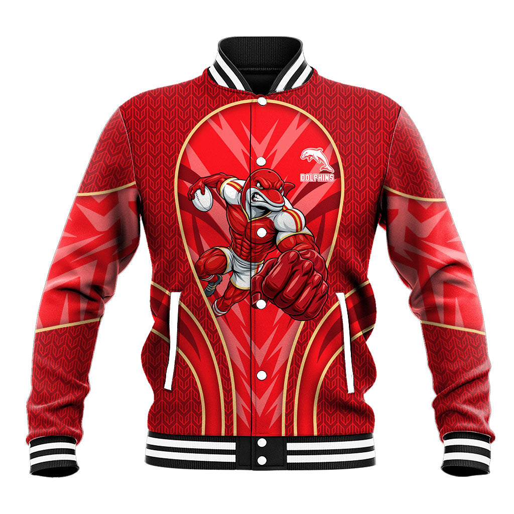 Dolphins Rugby Mascot Baseball Jacket Australian Rugby Culture - Tribal Inspired Dolphin