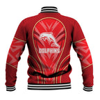 Dolphins Rugby Mascot Baseball Jacket Australian Rugby Culture - Tribal Inspired Dolphin