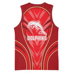 Dolphins Rugby Mascot Basketball Jersey Australian Rugby Culture - Tribal Inspired Dolphin