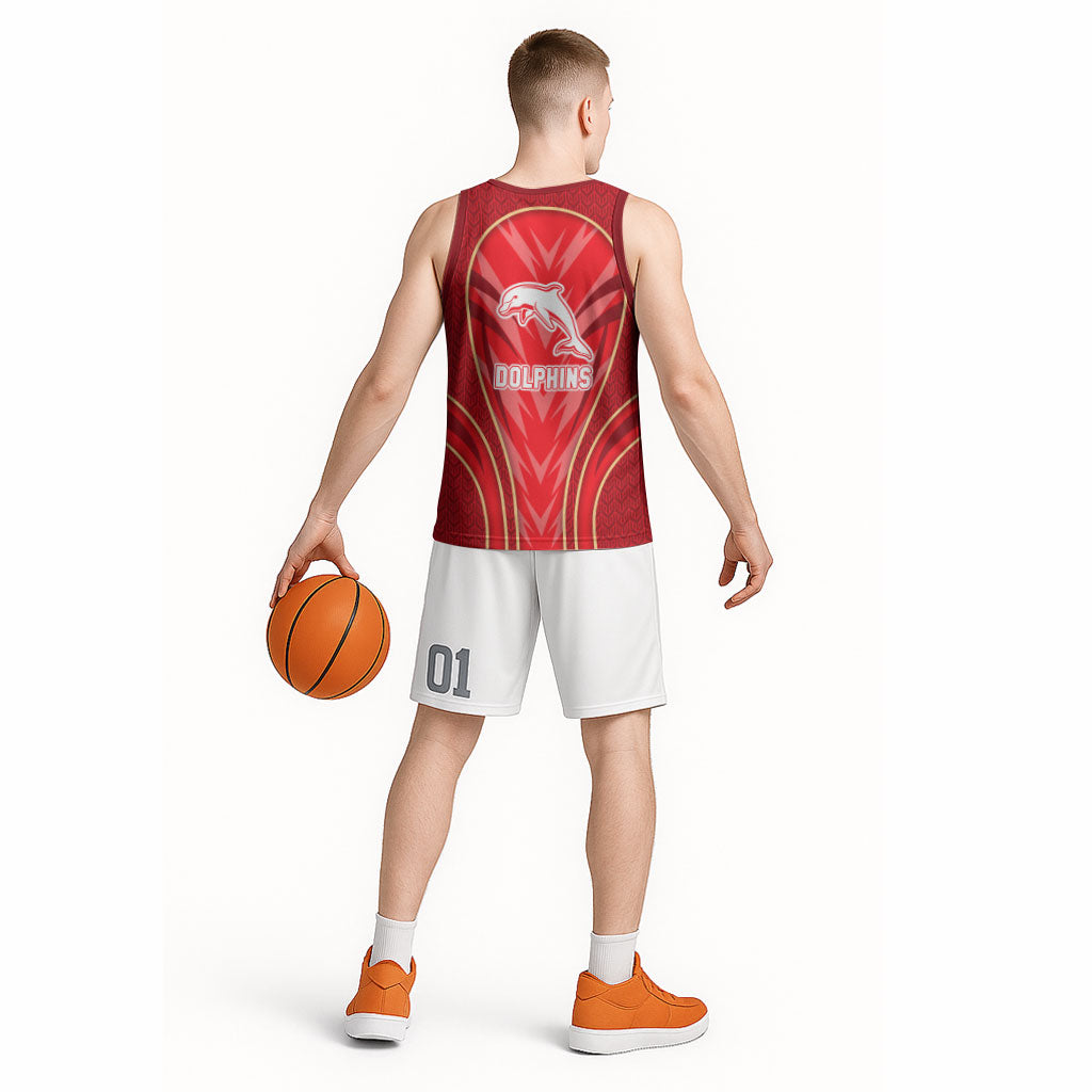 Dolphins Rugby Mascot Basketball Jersey Australian Rugby Culture - Tribal Inspired Dolphin