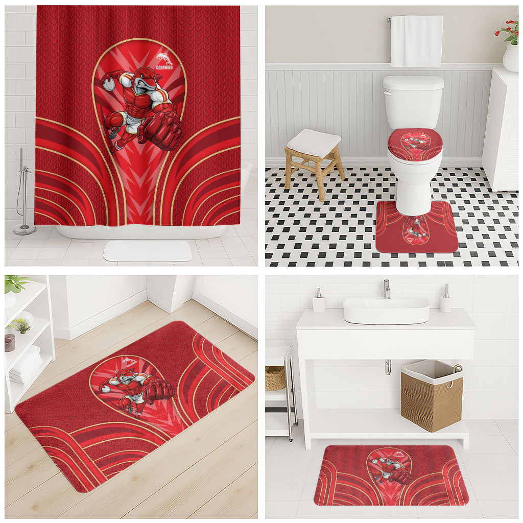 Dolphins Rugby Mascot Bathroom Set Australian Rugby Culture - Tribal Inspired Dolphin