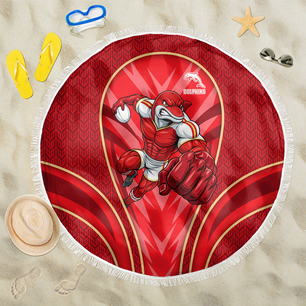 Dolphins Rugby Mascot Beach Blanket Australian Rugby Culture - Tribal Inspired Dolphin