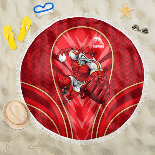 Dolphins Rugby Mascot Beach Blanket Australian Rugby Culture - Tribal Inspired Dolphin