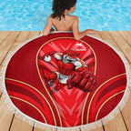 Dolphins Rugby Mascot Beach Blanket Australian Rugby Culture - Tribal Inspired Dolphin