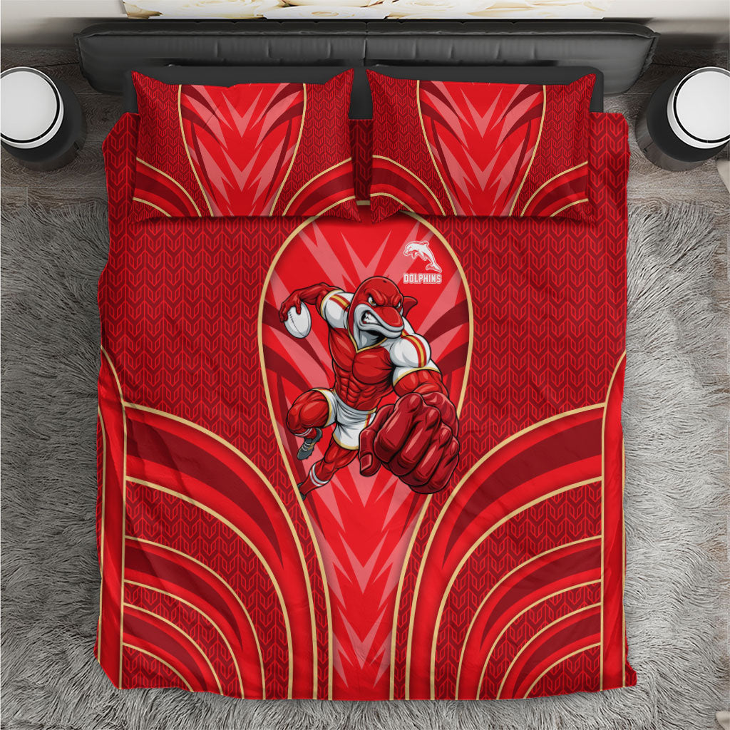 Dolphins Rugby Mascot Bedding Set Australian Rugby Culture - Tribal Inspired Dolphin