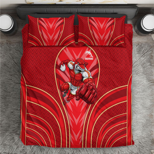 Dolphins Rugby Mascot Bedding Set Australian Rugby Culture - Tribal Inspired Dolphin