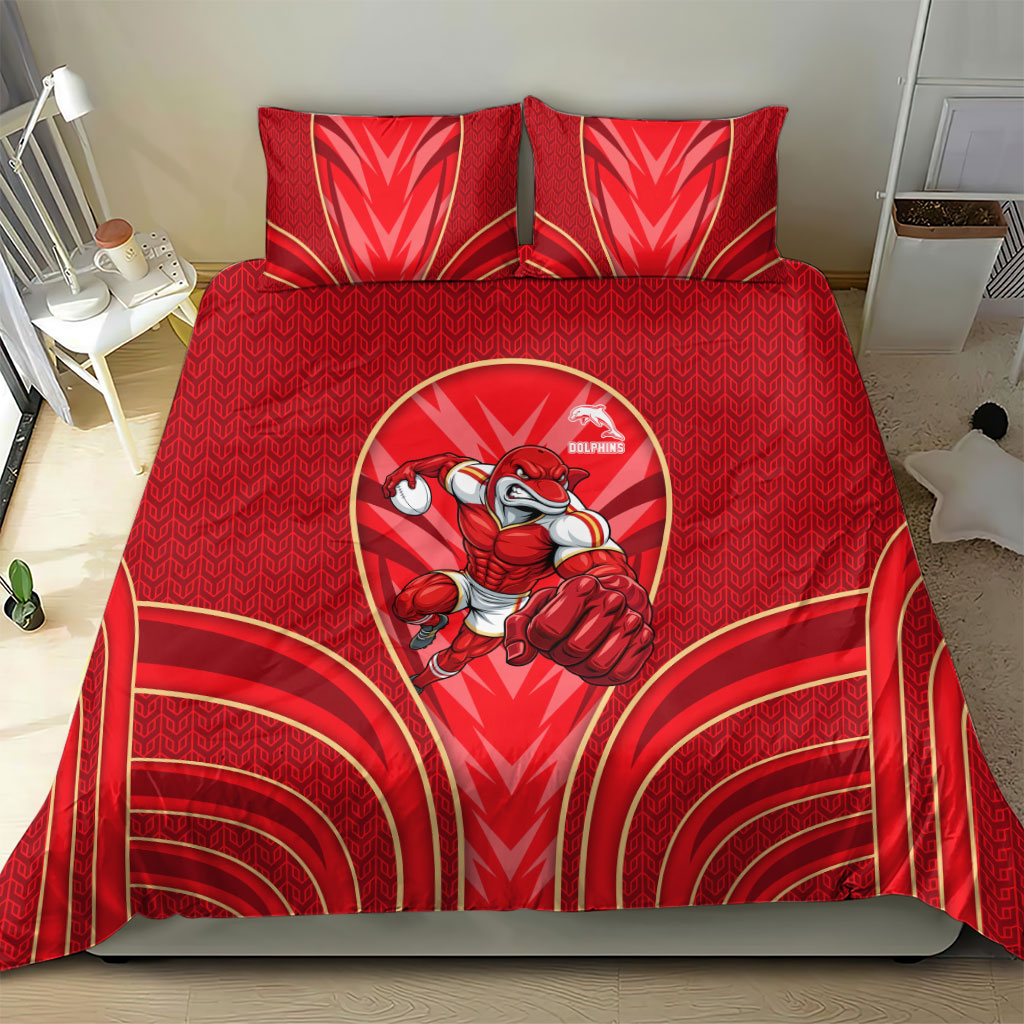 Dolphins Rugby Mascot Bedding Set Australian Rugby Culture - Tribal Inspired Dolphin
