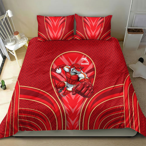 Dolphins Rugby Mascot Bedding Set Australian Rugby Culture - Tribal Inspired Dolphin