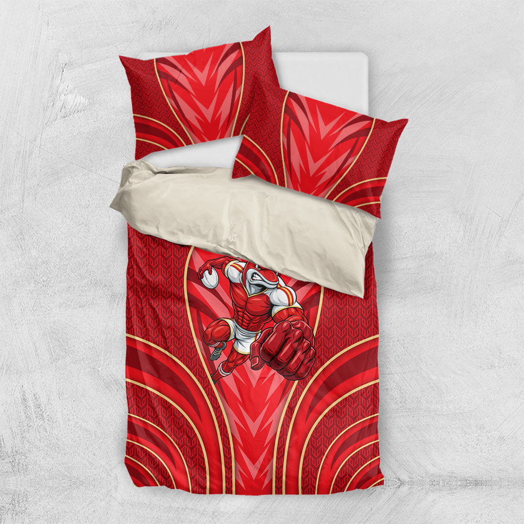 Dolphins Rugby Mascot Bedding Set Australian Rugby Culture - Tribal Inspired Dolphin