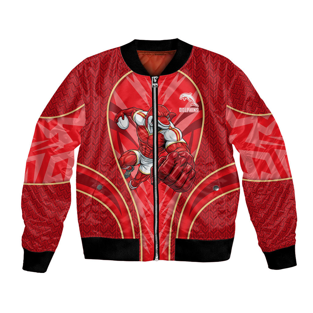 Dolphins Rugby Mascot Bomber Jacket Australian Rugby Culture - Tribal Inspired Dolphin