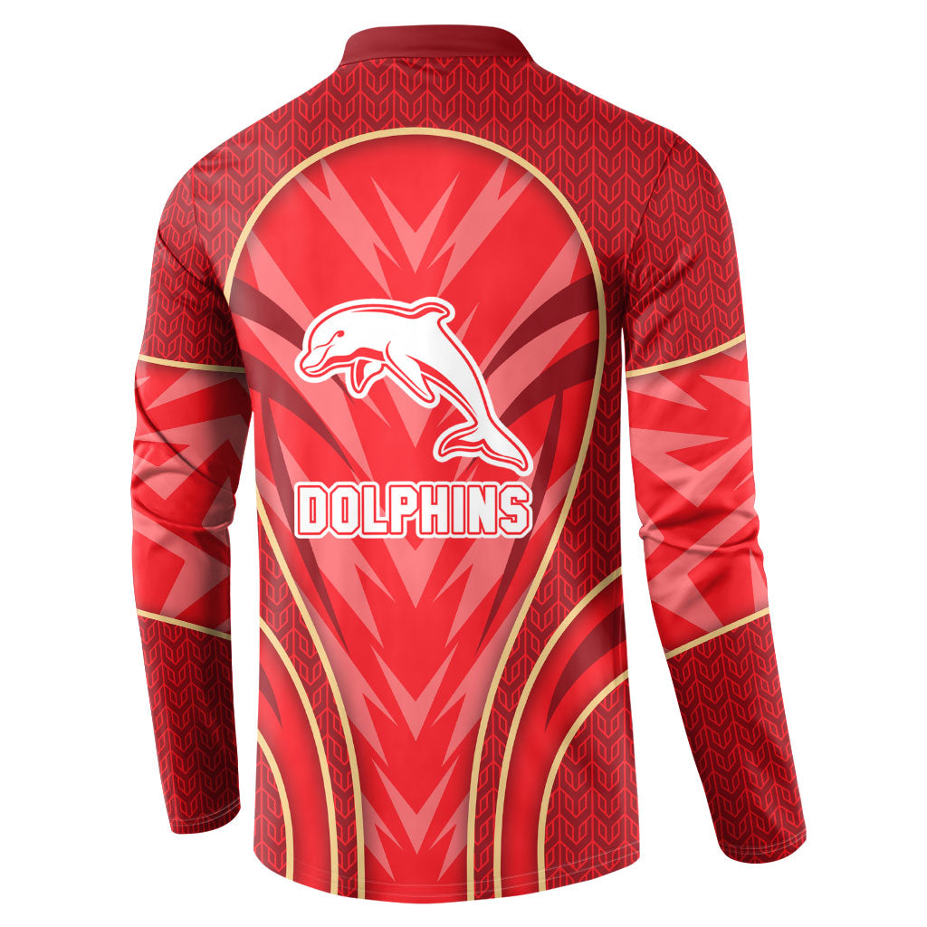 Dolphins Rugby Mascot Button Sweatshirt Australian Rugby Culture - Tribal Inspired Dolphin