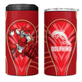 Dolphins Rugby Mascot 4 in 1 Can Cooler Tumbler Australian Rugby Culture - Tribal Inspired Dolphin