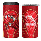 Dolphins Rugby Mascot 4 in 1 Can Cooler Tumbler Australian Rugby Culture - Tribal Inspired Dolphin
