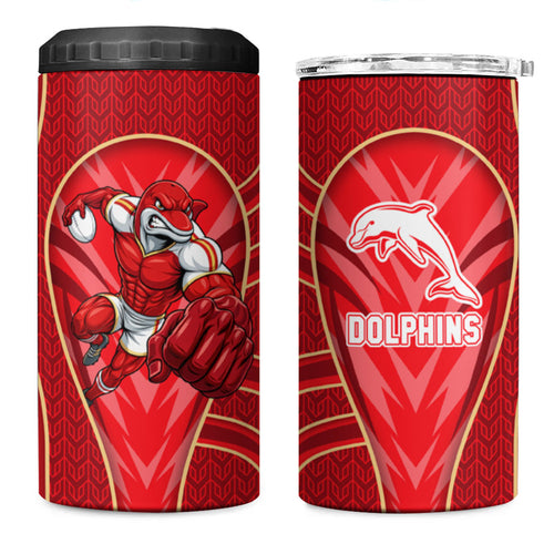 Dolphins Rugby Mascot 4 in 1 Can Cooler Tumbler Australian Rugby Culture - Tribal Inspired Dolphin