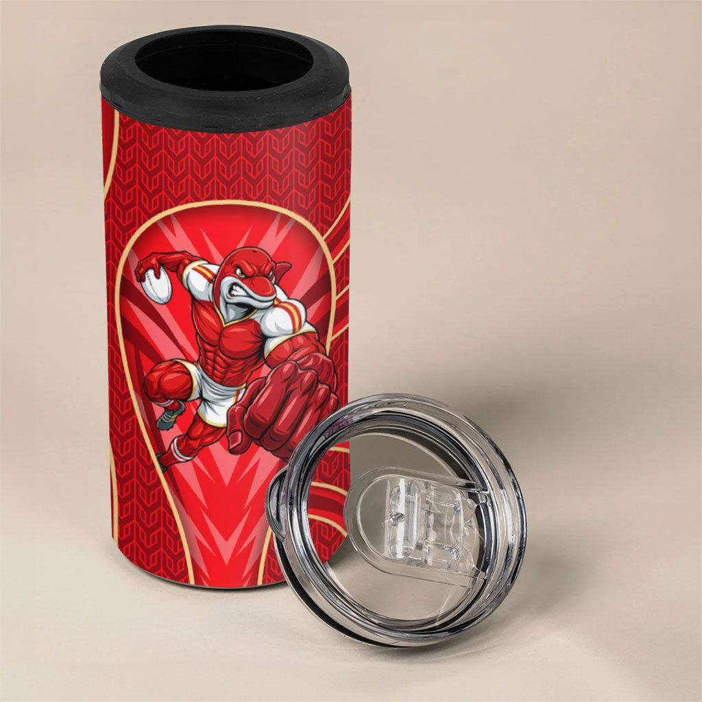 Dolphins Rugby Mascot 4 in 1 Can Cooler Tumbler Australian Rugby Culture - Tribal Inspired Dolphin