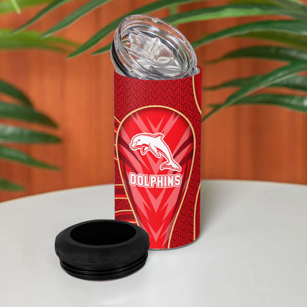Dolphins Rugby Mascot 4 in 1 Can Cooler Tumbler Australian Rugby Culture - Tribal Inspired Dolphin