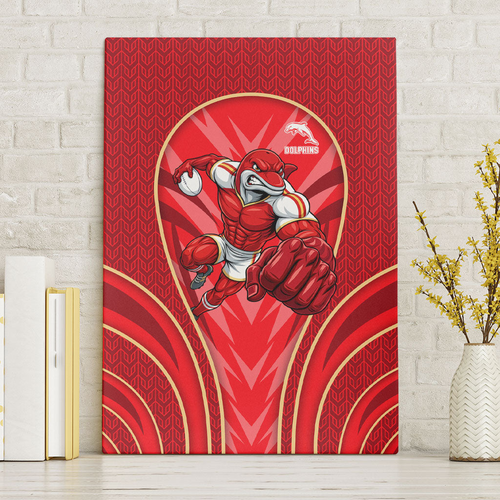Dolphins Rugby Mascot Canvas Wall Art Australian Rugby Culture - Tribal Inspired Dolphin