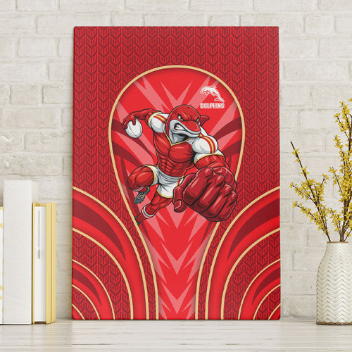 Dolphins Rugby Mascot Canvas Wall Art Australian Rugby Culture - Tribal Inspired Dolphin