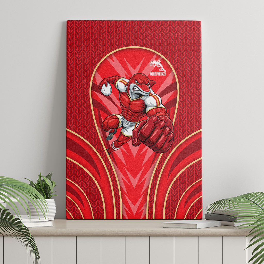 Dolphins Rugby Mascot Canvas Wall Art Australian Rugby Culture - Tribal Inspired Dolphin