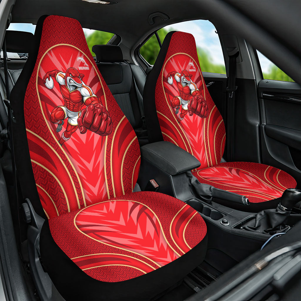 Dolphins Rugby Mascot Car Seat Cover Australian Rugby Culture - Tribal Inspired Dolphin