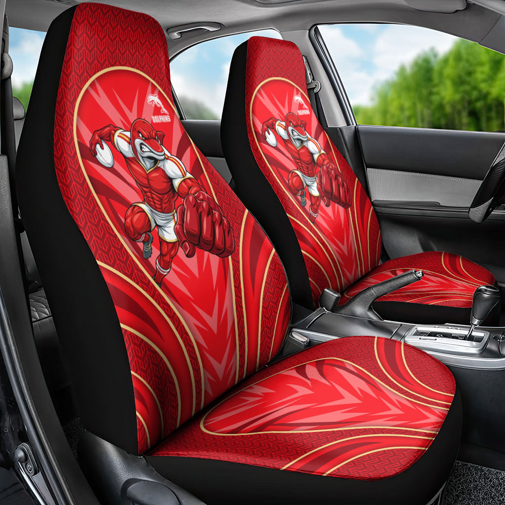 Dolphins Rugby Mascot Car Seat Cover Australian Rugby Culture - Tribal Inspired Dolphin
