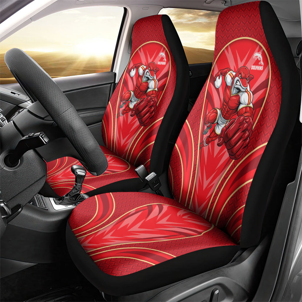 Dolphins Rugby Mascot Car Seat Cover Australian Rugby Culture - Tribal Inspired Dolphin