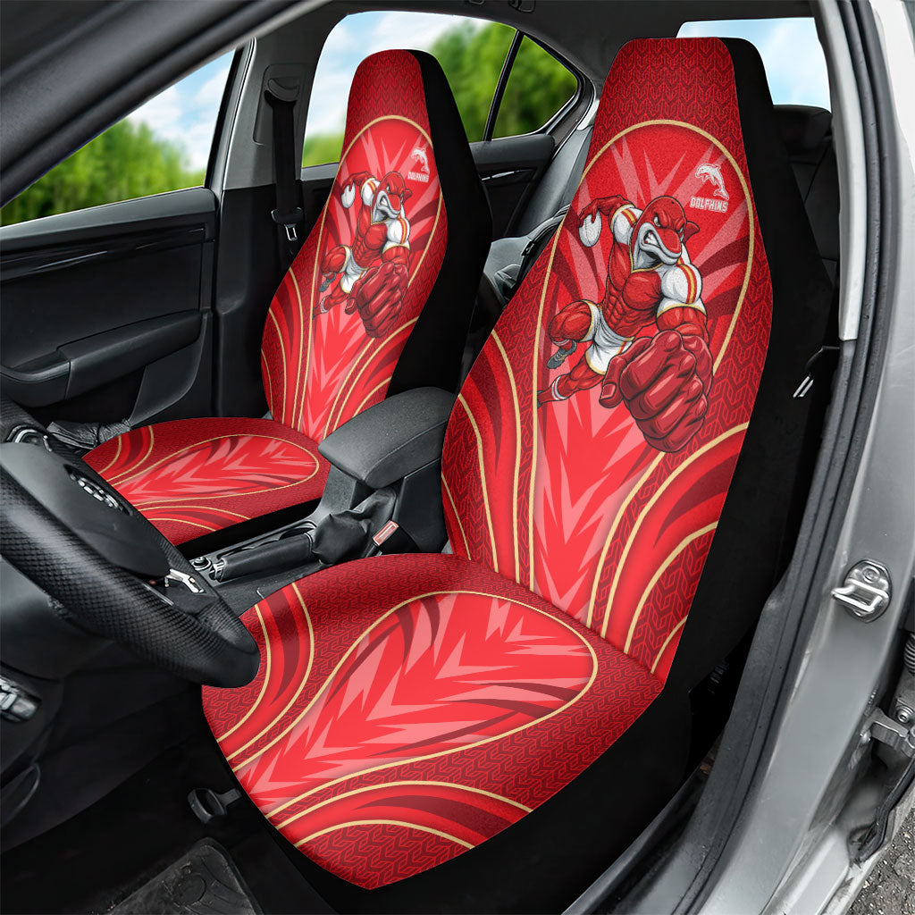 Dolphins Rugby Mascot Car Seat Cover Australian Rugby Culture - Tribal Inspired Dolphin