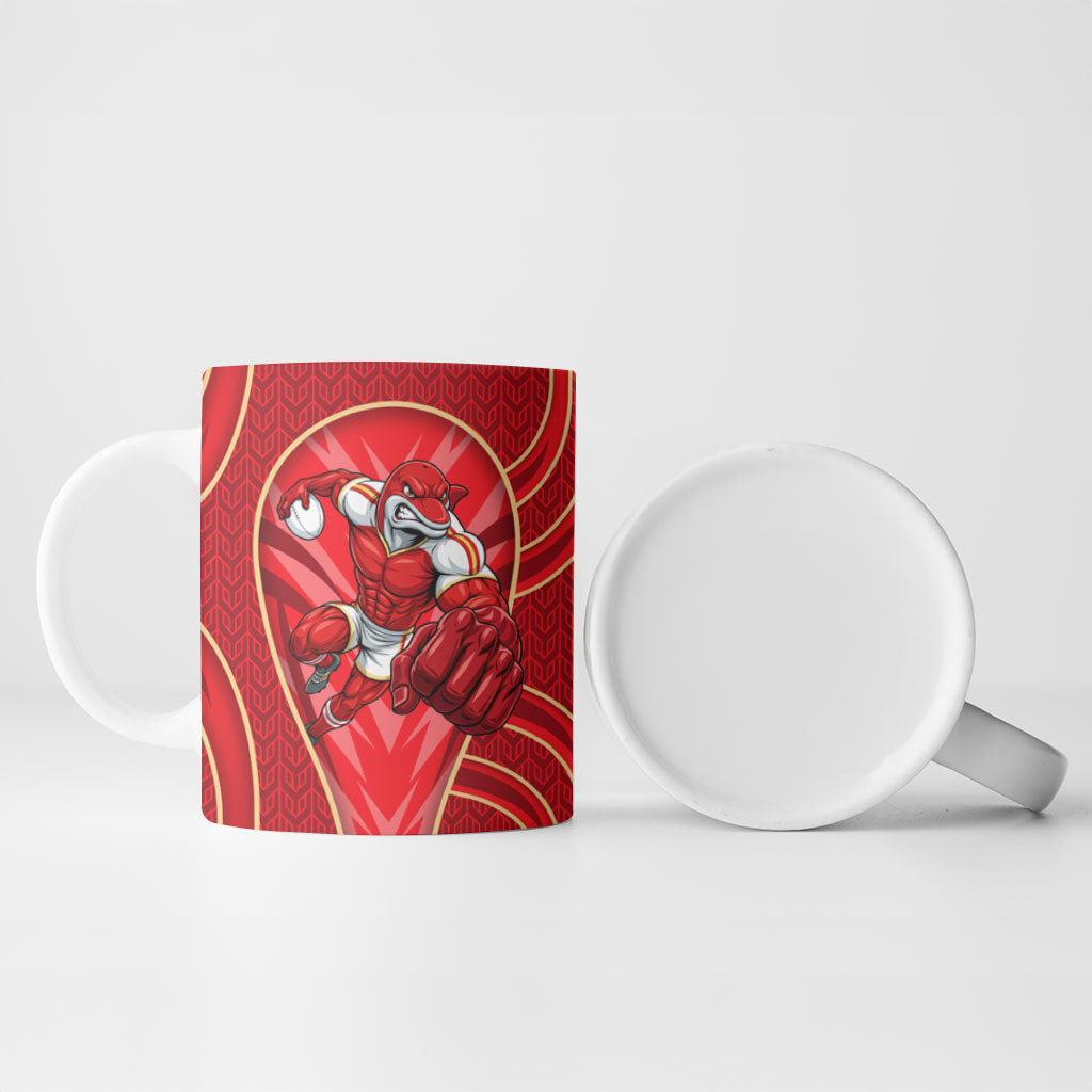 Dolphins Rugby Mascot Ceramic Mug Australian Rugby Culture - Tribal Inspired Dolphin