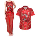 Dolphins Rugby Mascot Couples Matching Tank Maxi Dress and Hawaiian Shirt Australian Rugby Culture - Tribal Inspired Dolphin