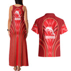 Dolphins Rugby Mascot Couples Matching Tank Maxi Dress and Hawaiian Shirt Australian Rugby Culture - Tribal Inspired Dolphin