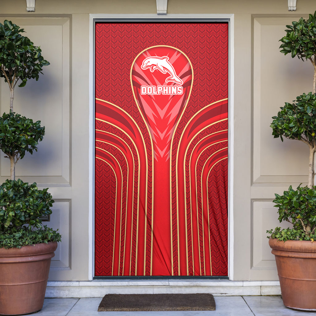 Dolphins Rugby Mascot Door Cover Australian Rugby Culture - Tribal Inspired Dolphin