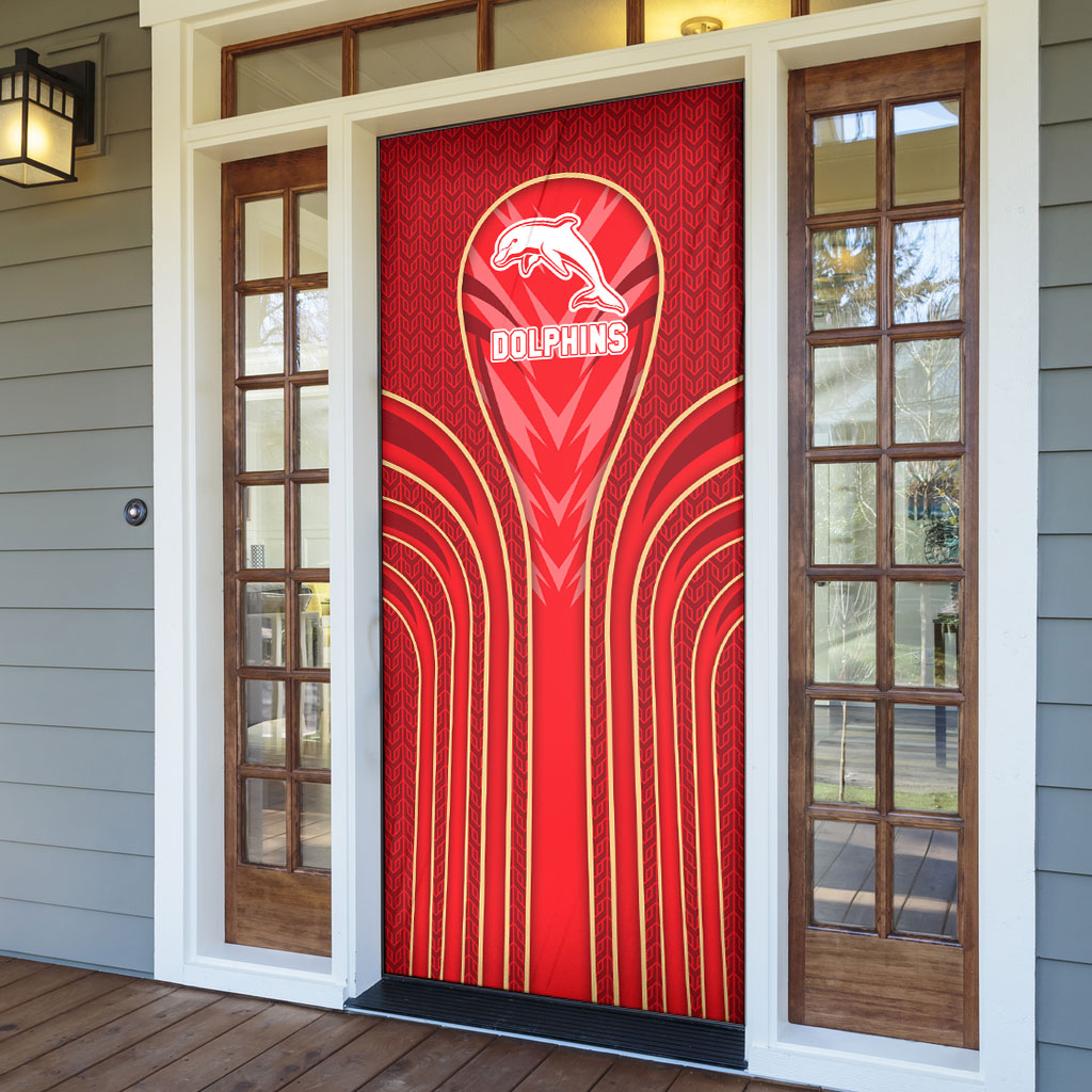 Dolphins Rugby Mascot Door Cover Australian Rugby Culture - Tribal Inspired Dolphin