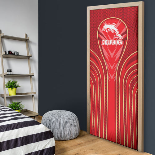 Dolphins Rugby Mascot Door Cover Australian Rugby Culture - Tribal Inspired Dolphin