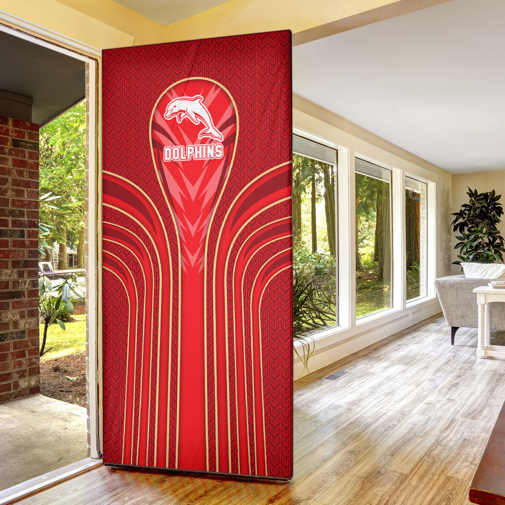 Dolphins Rugby Mascot Door Cover Australian Rugby Culture - Tribal Inspired Dolphin