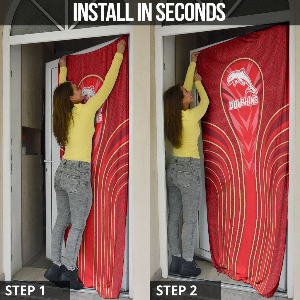 Dolphins Rugby Mascot Door Cover Australian Rugby Culture - Tribal Inspired Dolphin