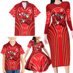 Dolphins Rugby Mascot Family Matching Long Sleeve Bodycon Dress and Hawaiian Shirt Australian Rugby Culture - Tribal Inspired Dolphin