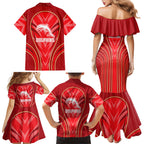 Dolphins Rugby Mascot Family Matching Mermaid Dress and Hawaiian Shirt Australian Rugby Culture - Tribal Inspired Dolphin