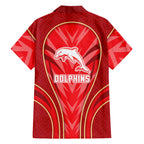 Dolphins Rugby Mascot Family Matching Mermaid Dress and Hawaiian Shirt Australian Rugby Culture - Tribal Inspired Dolphin