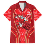 Dolphins Rugby Mascot Family Matching Off Shoulder Maxi Dress and Hawaiian Shirt Australian Rugby Culture - Tribal Inspired Dolphin