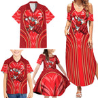 Dolphins Rugby Mascot Family Matching Summer Maxi Dress and Hawaiian Shirt Australian Rugby Culture - Tribal Inspired Dolphin