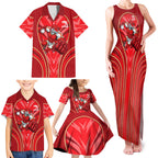 Dolphins Rugby Mascot Family Matching Tank Maxi Dress and Hawaiian Shirt Australian Rugby Culture - Tribal Inspired Dolphin