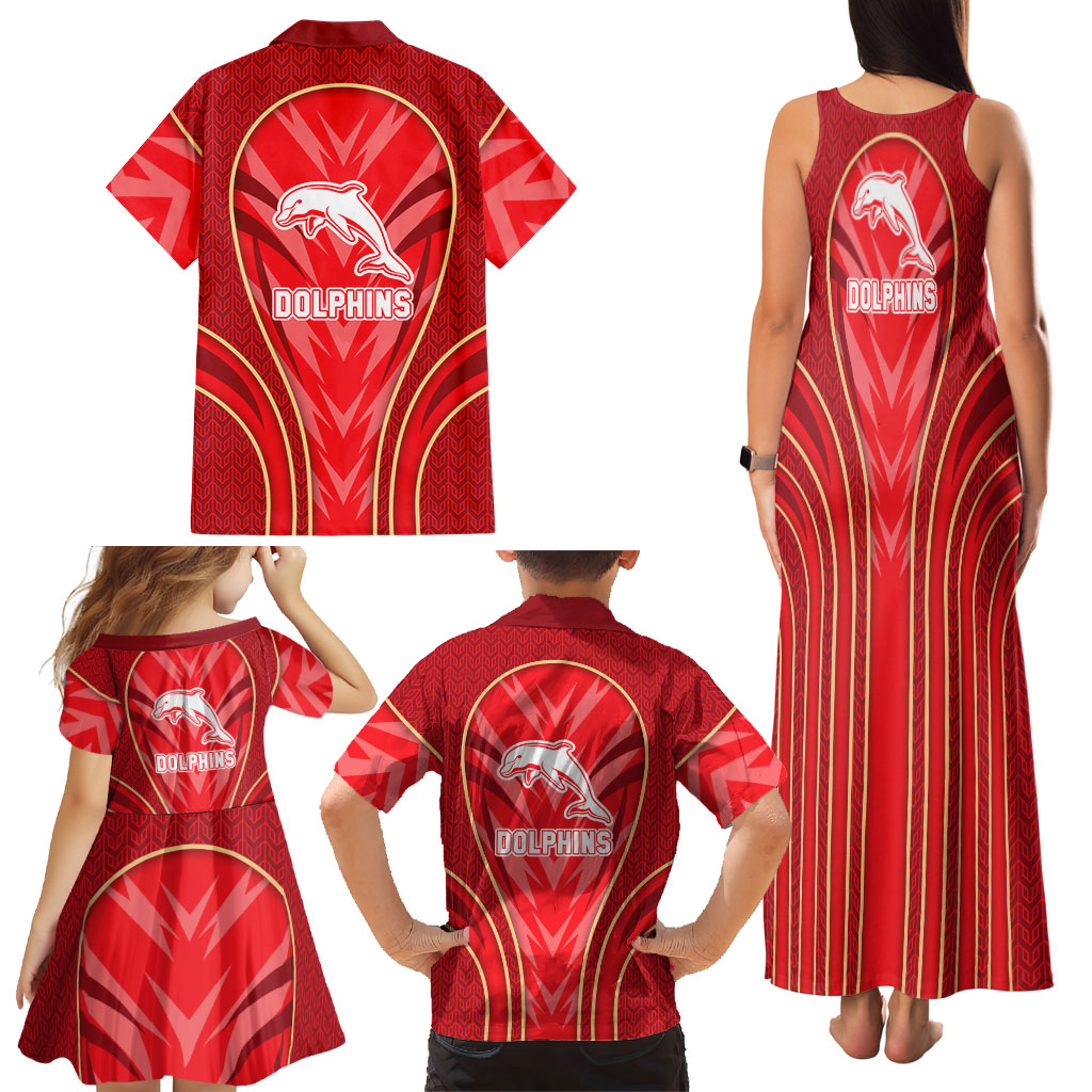 Dolphins Rugby Mascot Family Matching Tank Maxi Dress and Hawaiian Shirt Australian Rugby Culture - Tribal Inspired Dolphin