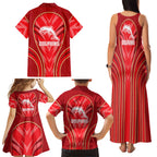 Dolphins Rugby Mascot Family Matching Tank Maxi Dress and Hawaiian Shirt Australian Rugby Culture - Tribal Inspired Dolphin